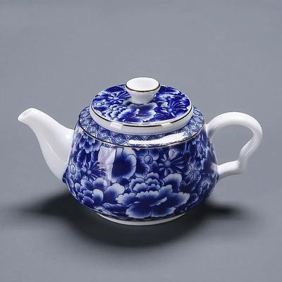 Tetera de porcelana azul y blanca de Jingdezhen, juego de té Kungfu chino, olla de cerámica para uso doméstico para Puer, tetera, tetera linda