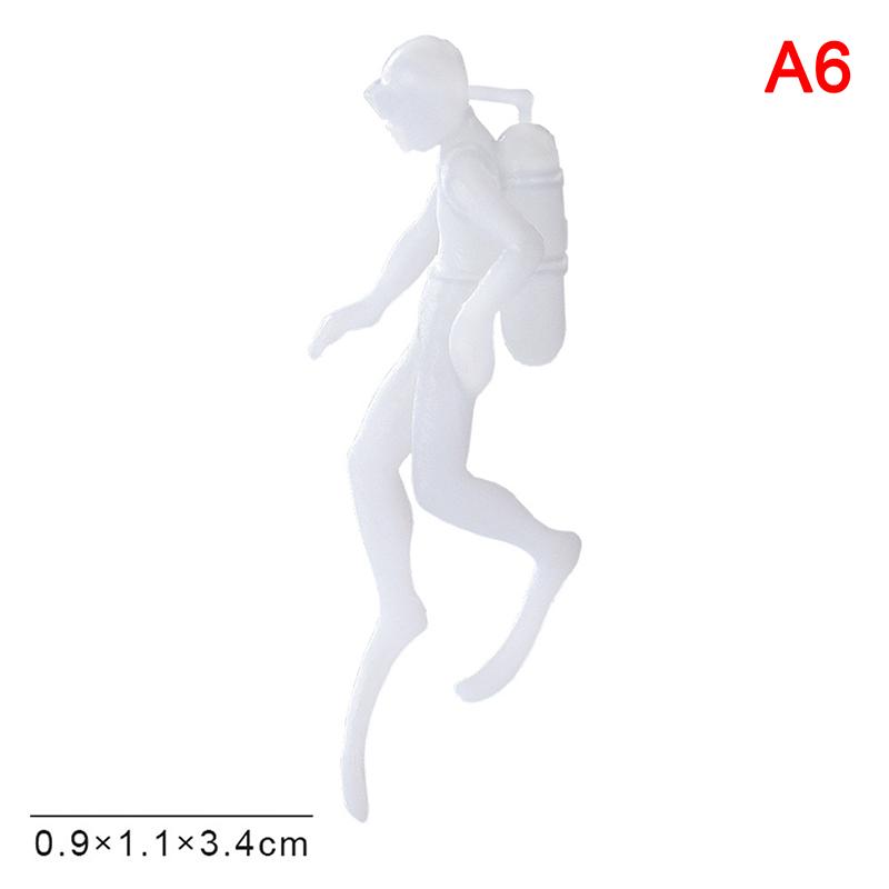 1 Stück Ungemalte Miniaturfiguren Meeres Taucher Actionfiguren Modell Unterwasser Tauch Deko Zubehör Figur Spielzeug Aquarium