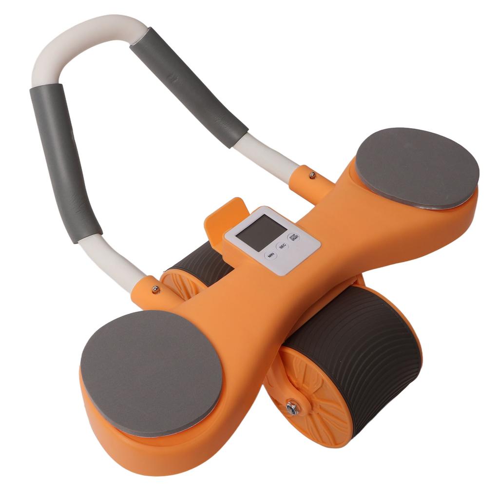 Ab Exercise Roller Automatic Springback Anti Slip Dual Wheel Detachable Abdominal Wheel with Knee Mat for Home Gym