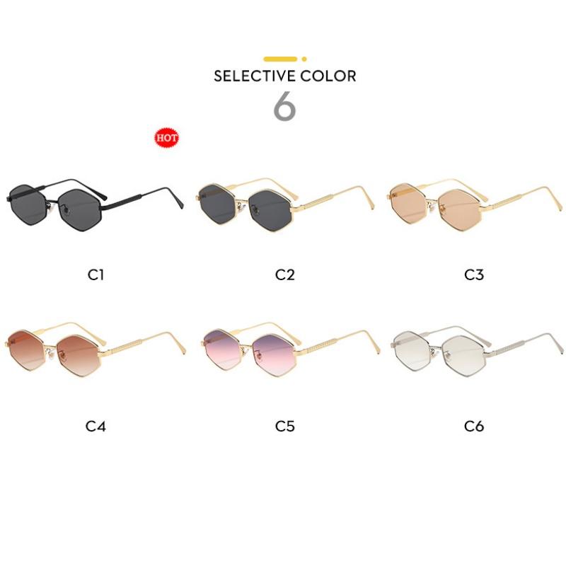Women's sunglasses - unisex fashion polygonal metal sunglasses