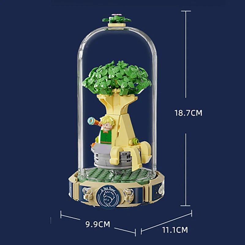 Le Petit Prince Pantasy Building Blocks Eternal Rose Dust Cover Puzzle Assembling Model Toys Desktop Decoration Birthday Gift