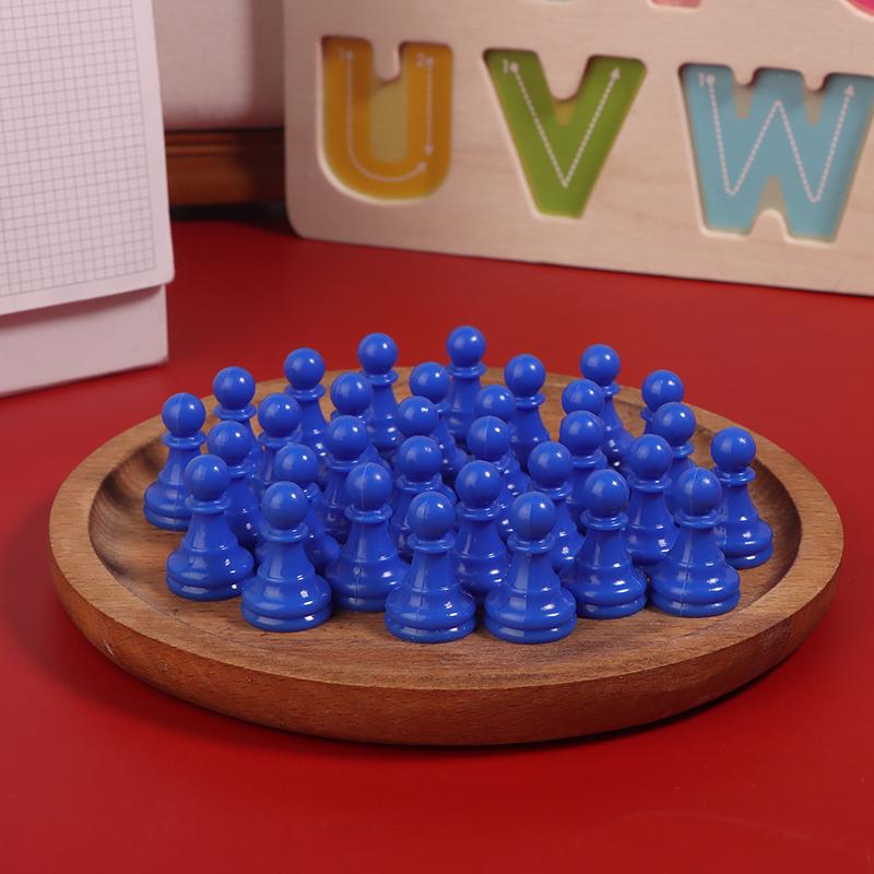

32 шт 2,5*1,5 см шахматные фигуры пластиковые пешки шашки для игр настольные маркеры компоненты синий
