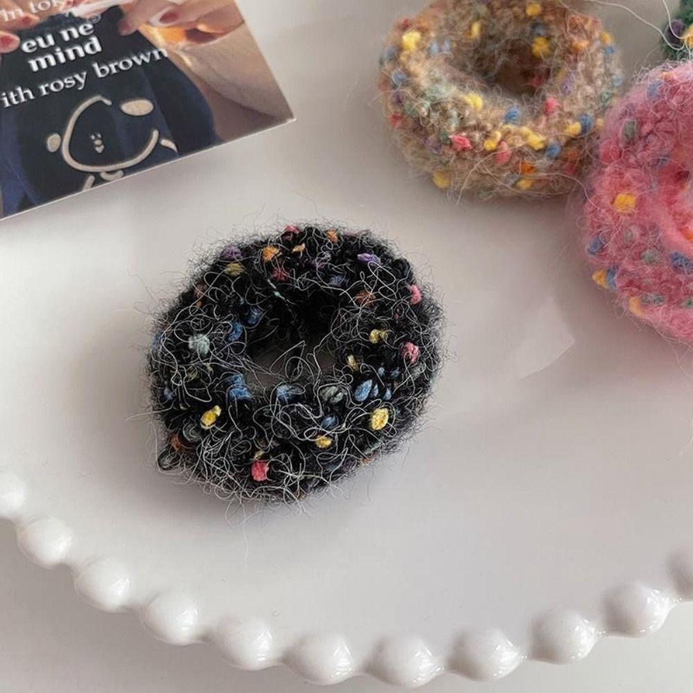 Colored Dot Soft Velvet Headband High Elastic Hair Scrunchie  Women Girl Hair Accessory