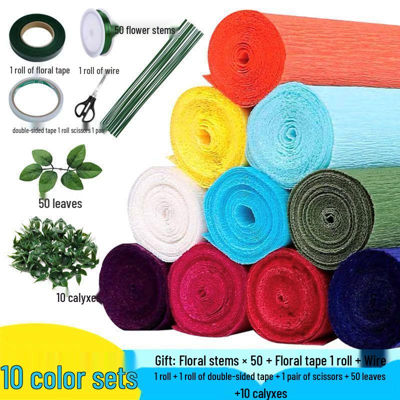 Thickened Colored Crepe Paper for DIY Rose Origami and Kindergarten Crafts