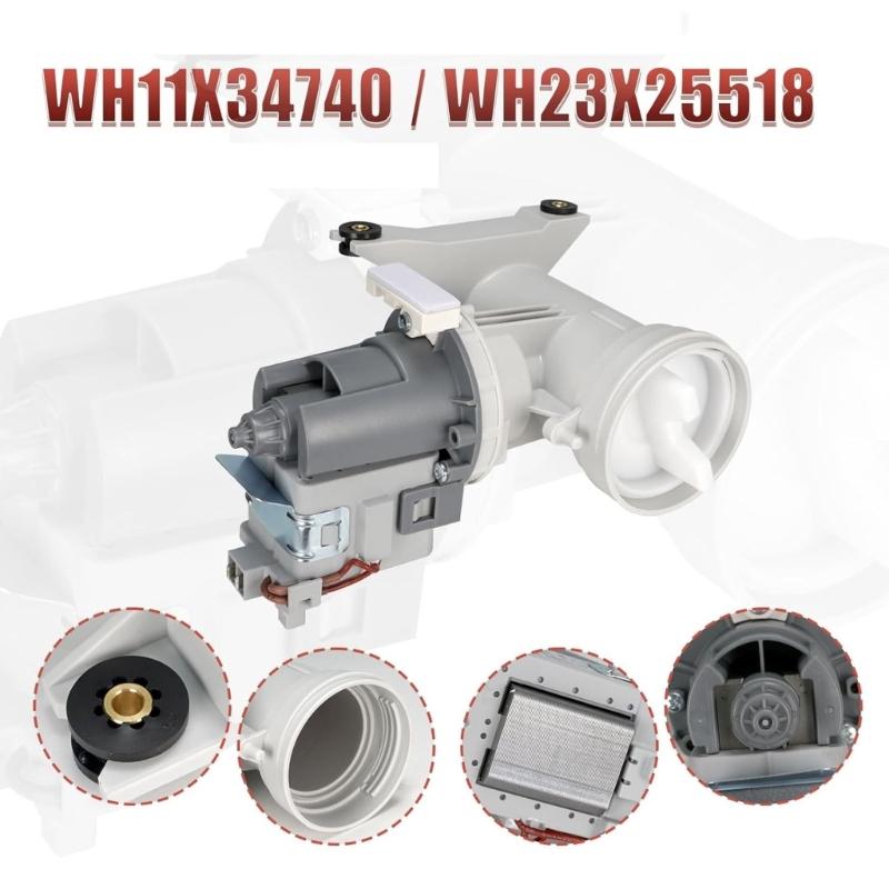 High Performances Drain Pump Motor WH23X25518 Front Loading Washer Drain Pump Assembly Ensuring Reliable Drainage