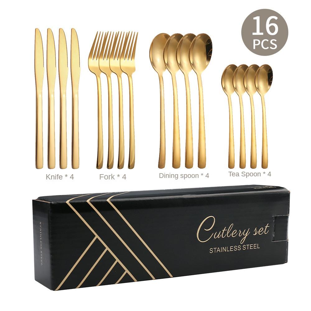 HANYANG Stainless Steel Tableware Family Hotel Supplies Steak Knife, Fork and Spoon Set Western-style Tableware
