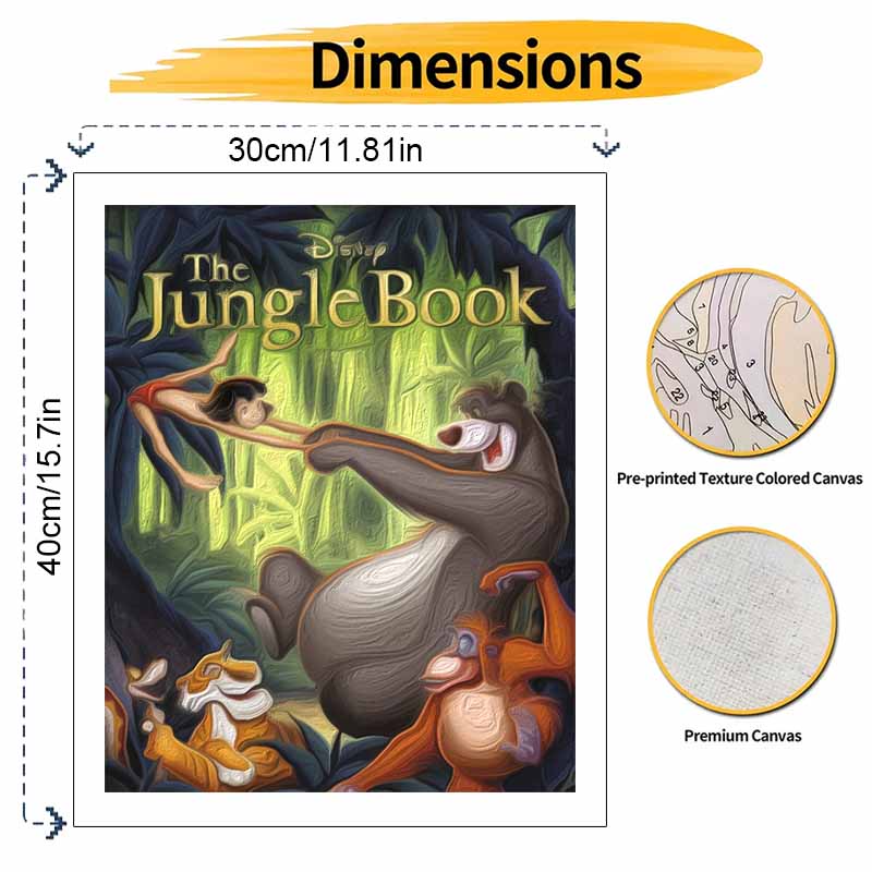 Disney The Jungle Book Oil Paint By Numbers Hand Painting Kit. Home Decor Gift