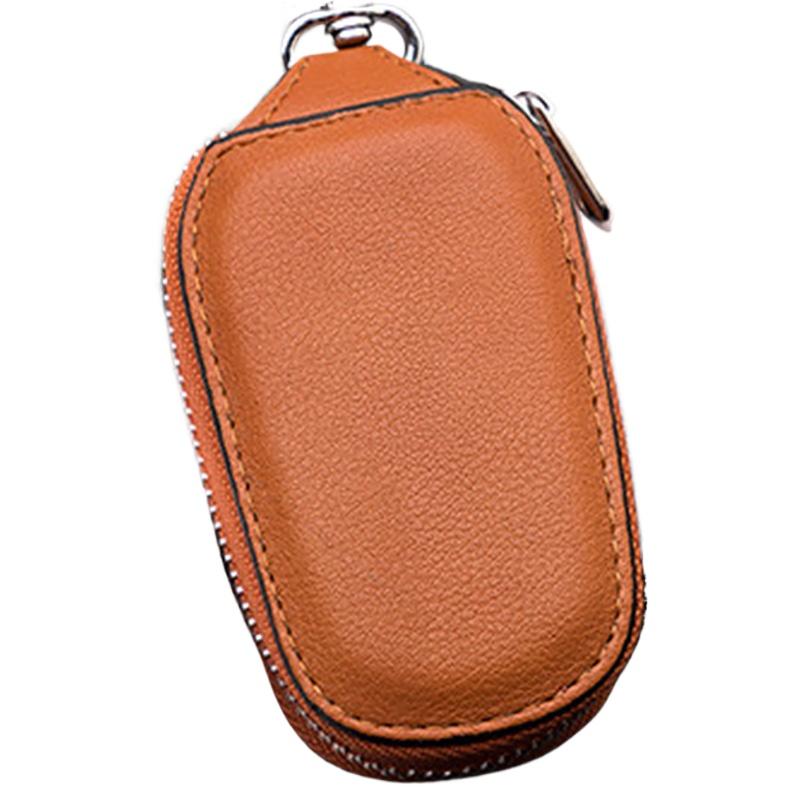 Unisex Women Men Zip-up Keyrings Leather Car Key Bag Case Waist Hanging Hanging Keyrings Keychain Accessories