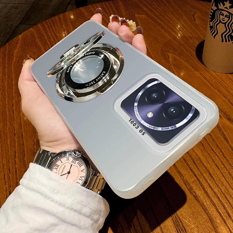 Note 50 Pro Laser Matte Hard Ring Magnetic Bracket Case on For Infinix Note 50 Note50 Pro Hot 50 Pro Plus 50i 4G 5G Stand Cove