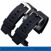 Silikon-Gummi Sport-Uhrenarmband für Casio 5119 Edifice EF-552 Armband EF-552D-1A Herrenarmband Edelstahl-Schnalle Schwarz 20mm