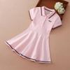 2018 Preppy Style: Simple & Fashionable Lapel Dress for Middle-Aged & Older Girls