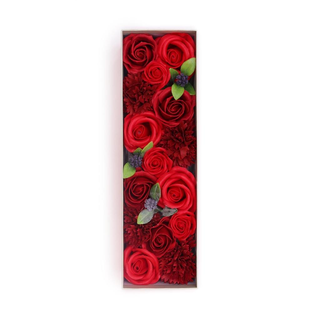 Soap Flowers Long Box, Red Roses