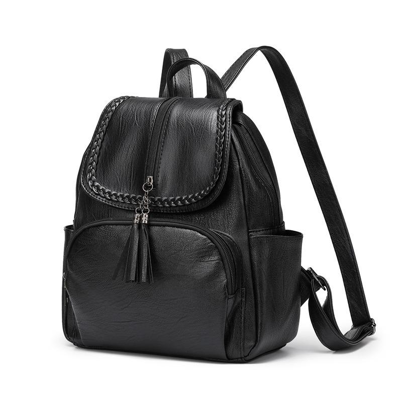 Large Capacity Backpack for Women Korean Style Ins Fashion Portable Versatile High-end Simple Travel Backpack PU