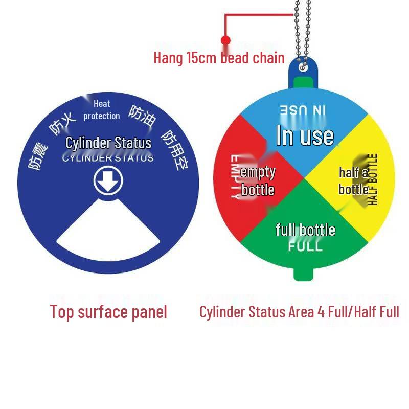 Oxygen Cylinder Status Indicator Sign 6x6cm