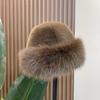 Y2K Fluffy Faux Fur Bucket Hat Women Rabbit Fur Warm Thick Plush Winter Hat Lady Luxury Fashion Furry Panama Fisherman Cap