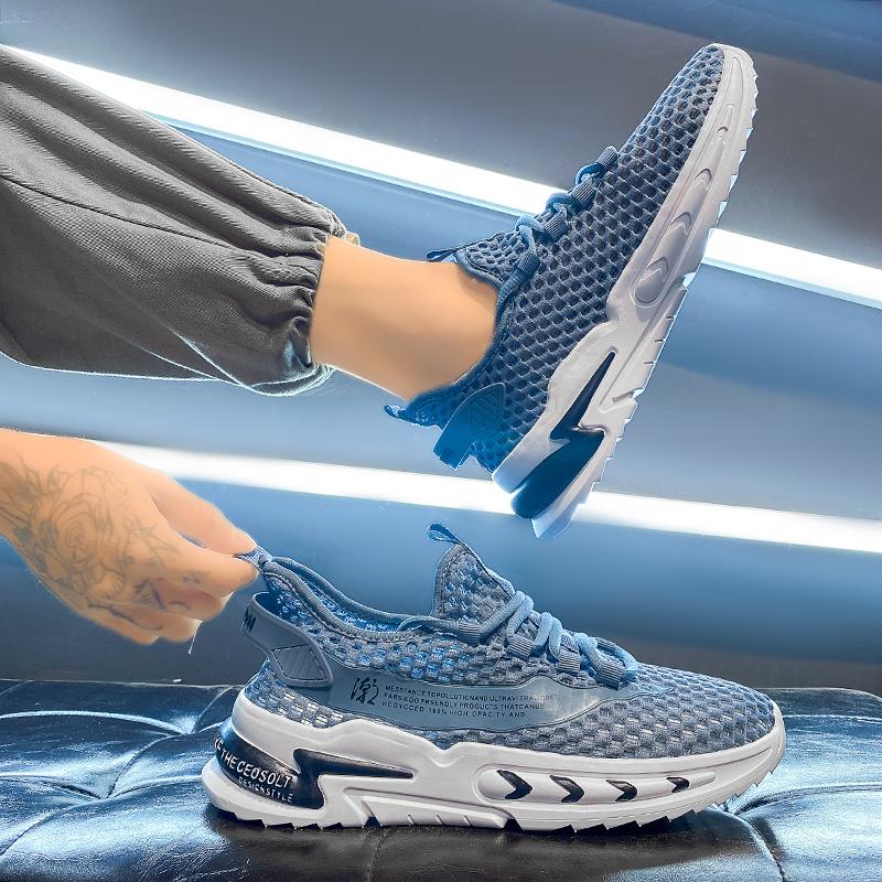 Mesh breathable summer new hollow mesh shoes casual sports ice silk trendy shoes