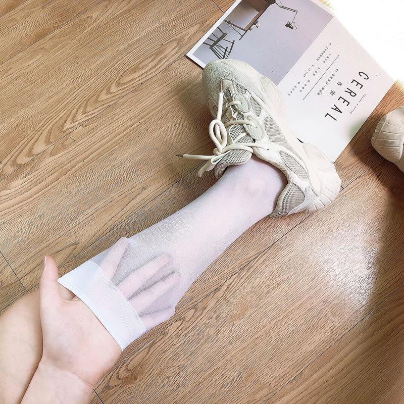 JK Woman Socks Cute Black White Lolita Long Socks Summer Thin Knee High Socks Fashion Cosplay Sexy Nylon Transparent Stockings