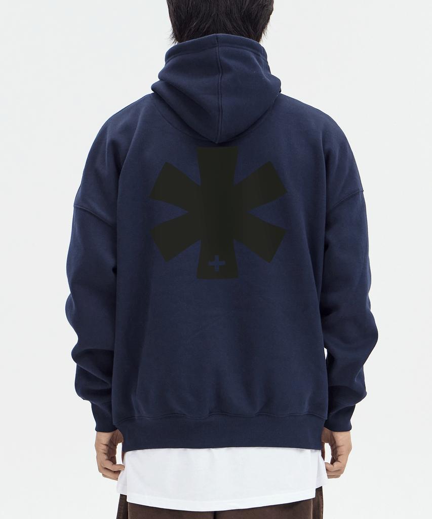 B Logo Hoodie Navy Khaki