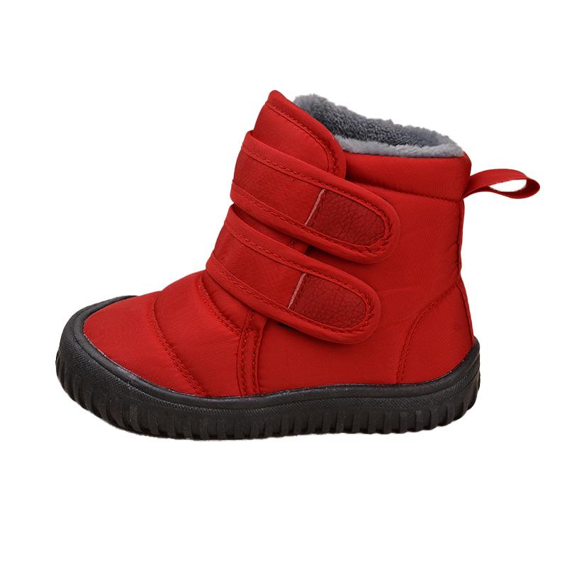 Kinder Winter Schneestiefel im koreanischen Stil - Weiche Sohle, Samtgefüttert, Klettverschluss, Warm und vielseitig für Jungen und Mädchen