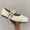 Fashion Shoes Female 2025 Hot Sale Shallow Women's Flats Fashion Buckle Strap Daily New Round Toe Soft Bottom Concise Flat Low Heels