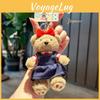Cuter Bear Plush Keyring With Denim Overalls And Dress Decor For Teens And Kids