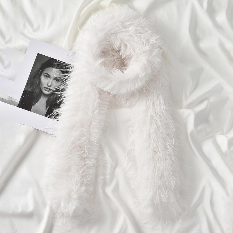 

Популярный персонализированный длинный пушистый шарф в стиле Spice Girl, имитация норки, утолщенный, мягкий, восковой, теплый, плюшевый, однотонный, меховой воротник 180*11cm