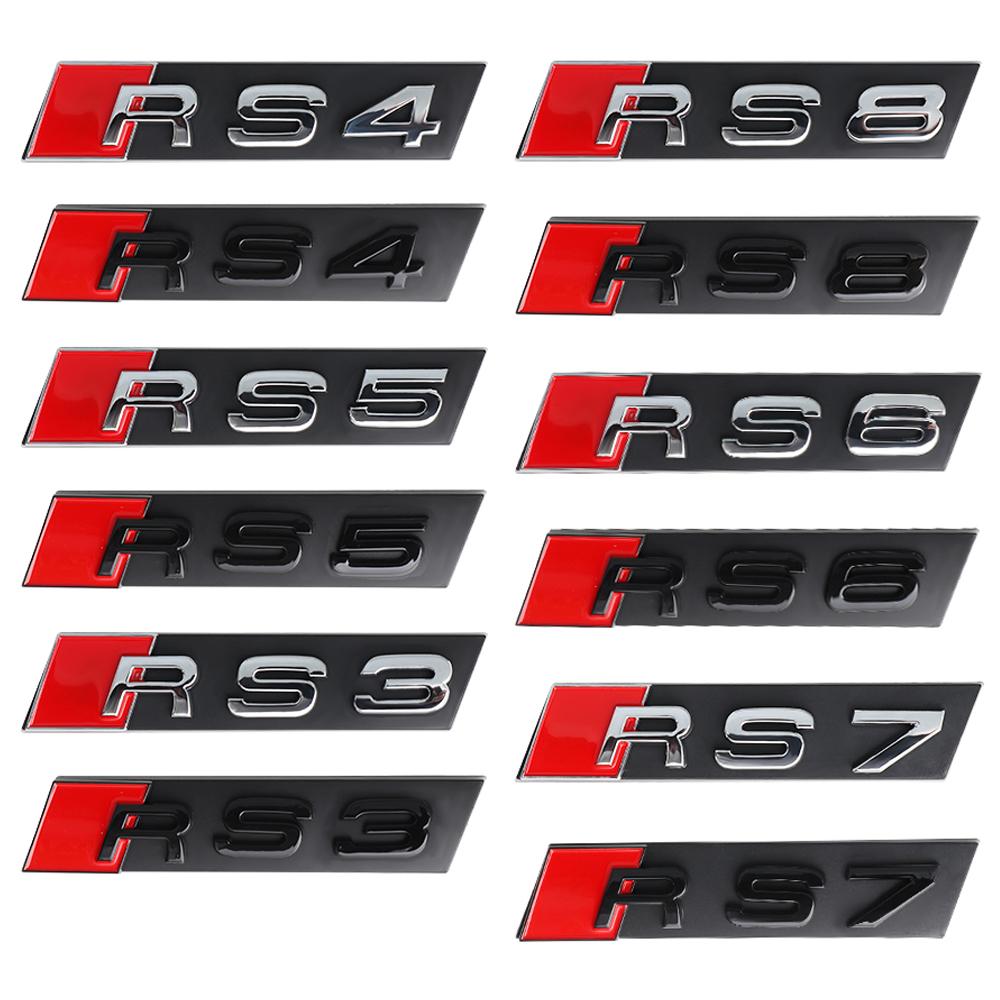 3D ABS Car Styling Front Hood Grille Badge Cover Decoration For Audi RS3 RS4 RS5 RS6 RS7 RS8 Emblem Auto Exterior Accessories