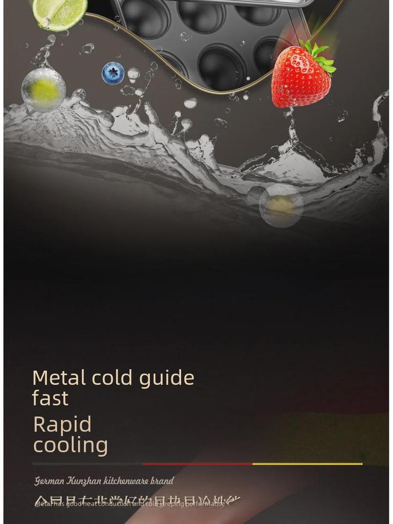 Eiswürfelform aus Edelstahl 304 mit Deckel zum Schnellfrieren