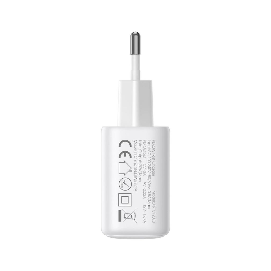 Joyroom JR-TCF20 20W USB-C PD Wall Charger - White | Includes 1m USB-C to Lightning Cable