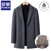 Men's Thickened Wool Coat with Detachable Down Liner