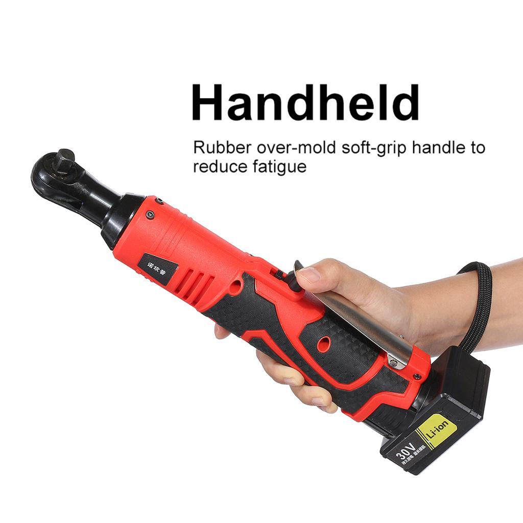 Seesii 3/8” Cordless Right Angle Ratchet Wrench – 59Ft-lbs (80N.m), 200 RPM, Brushless