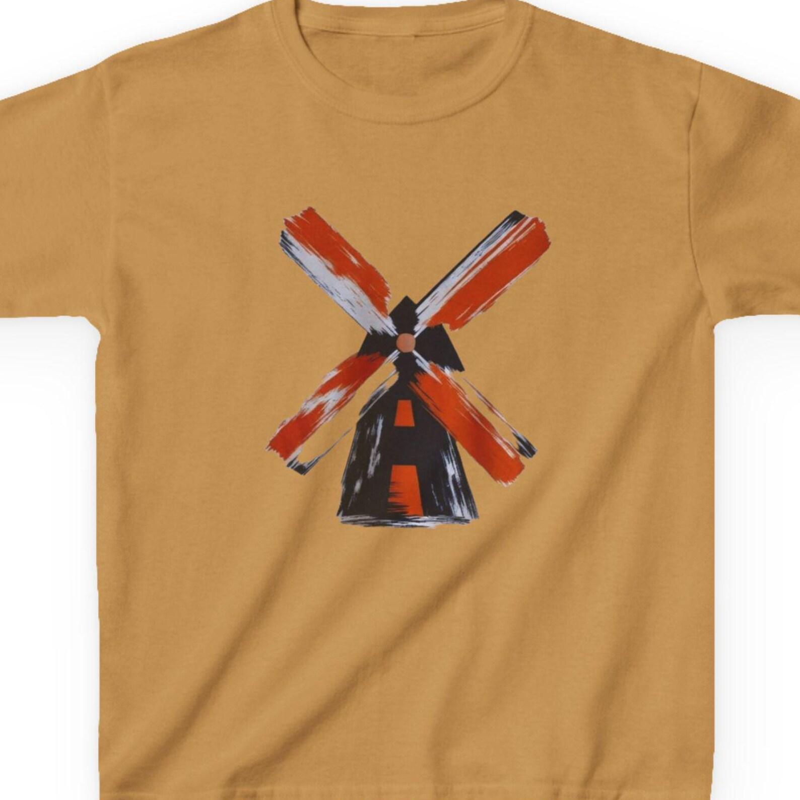 Windmill Painting Kids T-shirt | Hand-Painted Style Fast & Free US Shipping 160