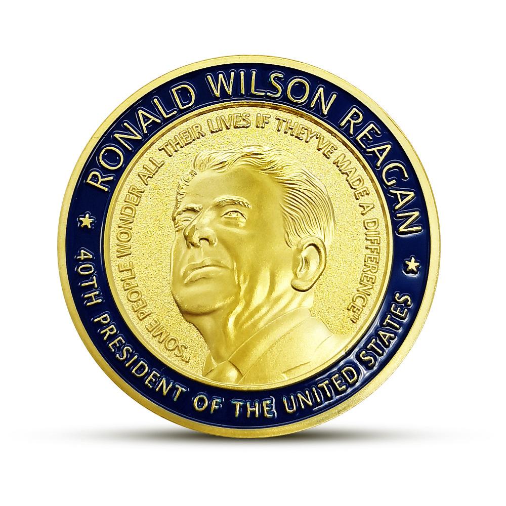 President Reagan, United States President, Ronald Reagan, commemorative medals, creative coins, collectible crafts, badges