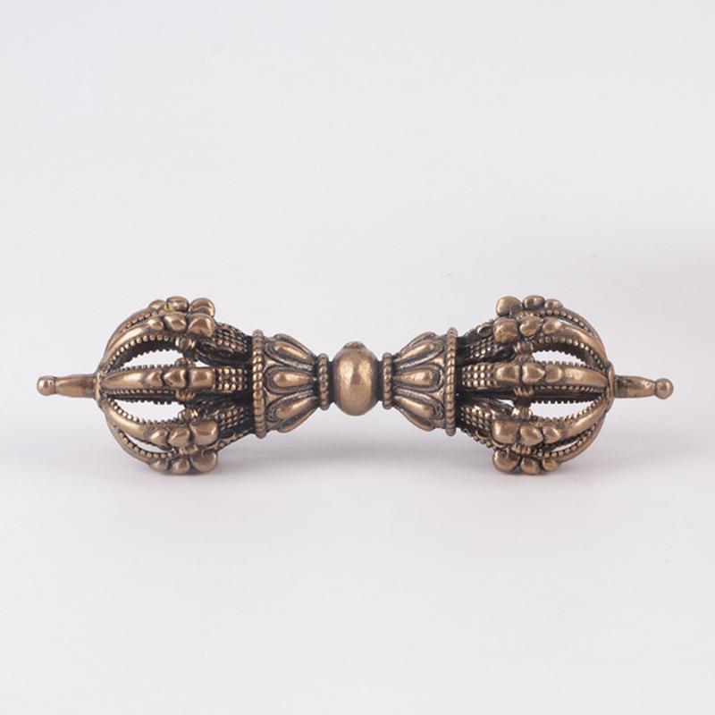 Pestello Vajra in Rame Vintage Ornamento Feng Shui Collezione Religiosa Decorazione da Scrivania