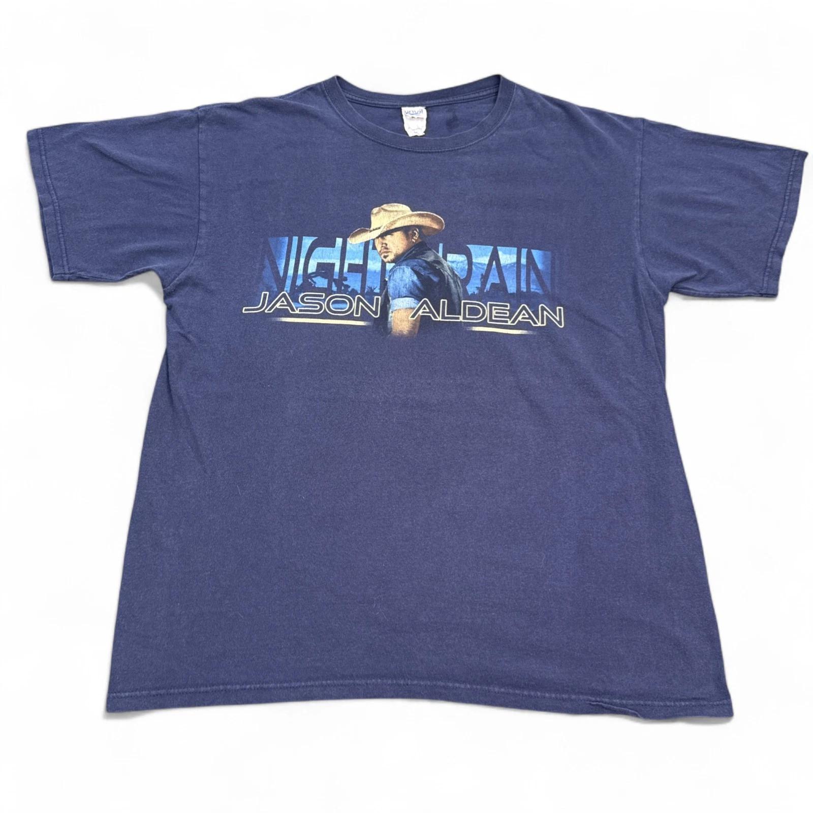 

Jason Aldean Cocnert Tour T Shirt Adult Size Large Faded Blue Country VTG Style L