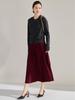 Spring Grey High-Waisted Slimming Pleated Midi Skirt - Versatile Commuting Outfit