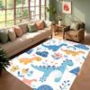 Cute Playful Cartoon Dinosaur Theme Kids Decor Rug for Kids' Room Playroom Living Room Home Decor Soft Non Slip Durable