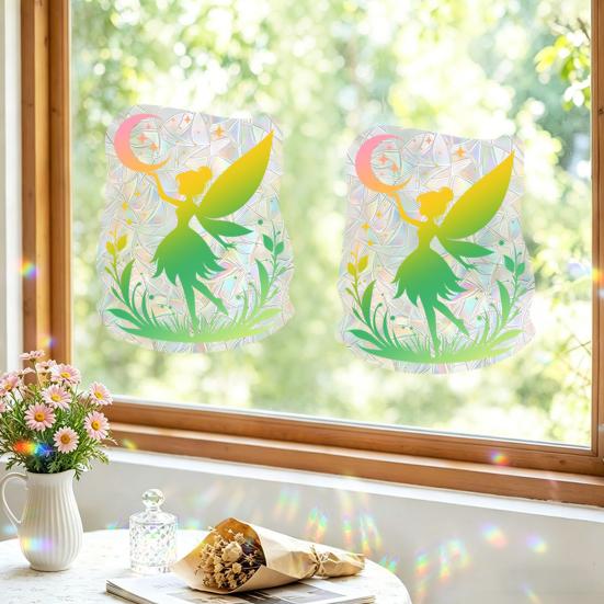 Yousheng Ocean Theme Rainbow Window Decals for Bird Strikes, Sea Animal Anti Collision Stickers, Decorative Static Prism Window Clings for Bathroom,