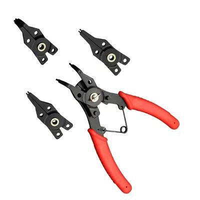 4 In 1 Snap Ring Pliers Set with Interchangeable Heads for Internal External Circlip Removal Automotive Repair Tool