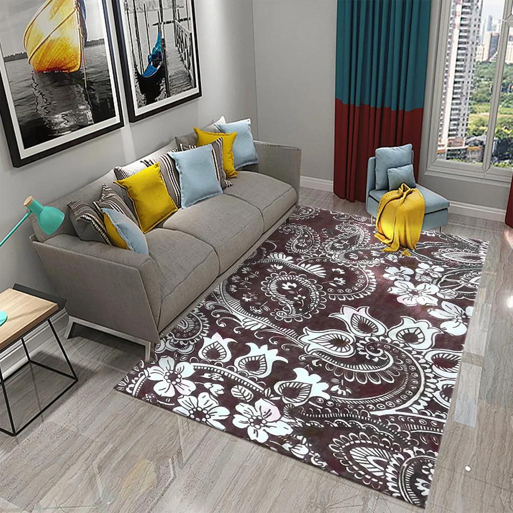 Paisley Flower Tree of Life Indian Culture Rugs for Living Room Bedroom Door Mats Decor Carpets Bathroom Kitchen Non Slip Rugs