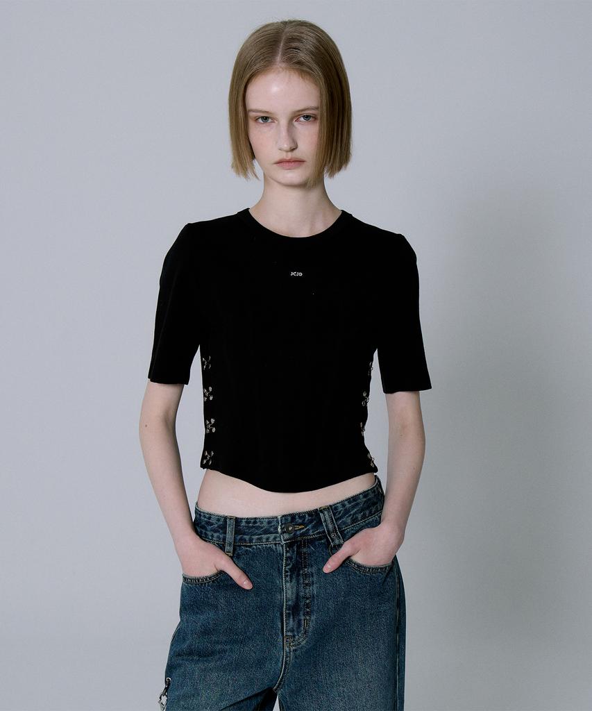 Jeissijeidi Hook Short Sleeve Knit Jzkt02Jc