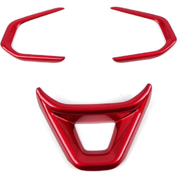 2023 2024 for Chevrolet Trax Steering Wheel Decorative Cover Trim ABS Red Interior Car Accessories 3pcs