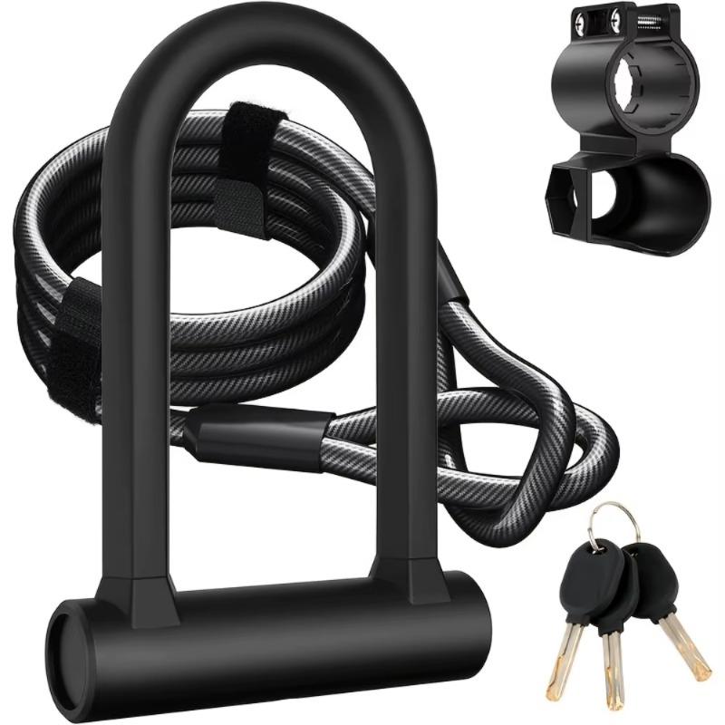 

Bike Lock Heavy Duty Anti Theft Bike U Lock with Security Steel Cable Shackle Bicycle U-Locks with Key & Sturdy Mounting Bracket