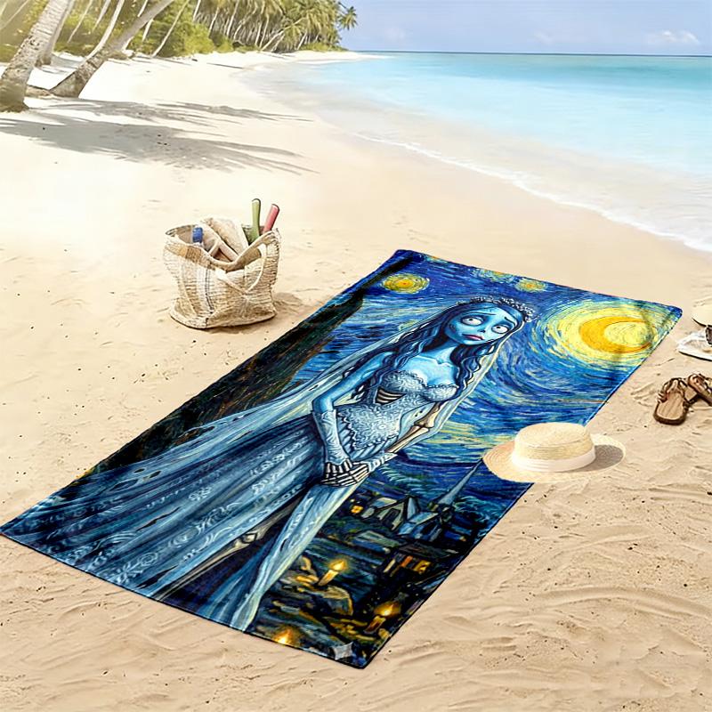 Corpse Bride Print Beach Towel, Large Soft Quick Dry Towel for Beach Camping Swimming