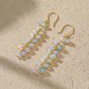 White Ethiopian Opal Beads Drop and Dangle Earrings, Multifire White Opal Rondelle Beads Earrings, October Birthstone Jewelry, Handmade Gift