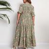 Damen Freizeitkleid Mode Bedruckt Übergröße Locker Kurzarm