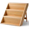 Bamboo Spice Rack Organizer for Kitchen Cabinet Countertop Display Shelf 3 Tier Shelf Space Organizer for Kitchen and Bathroom