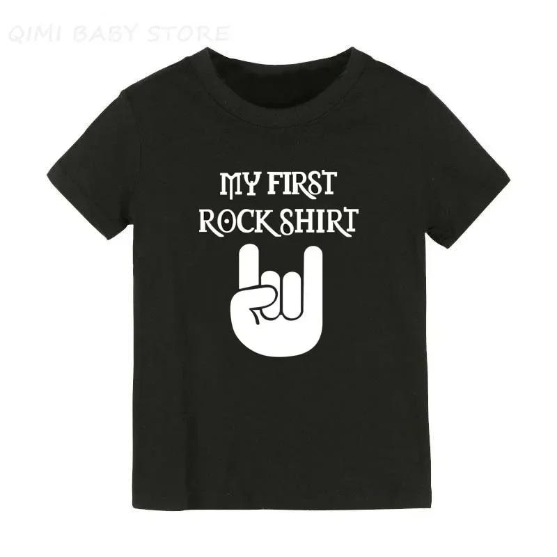 Born To Rock Kids TShirt Boys Girls Unisex Baby Clothes Cool Fashion Style Tops Children Summer Short Sleeve Graphic Tee Shirt