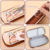 Portable Cartoon Capybara Pencil Case Large Capacity Multi-Functional Stationery Box Waterproof Storage Bag School Supplies