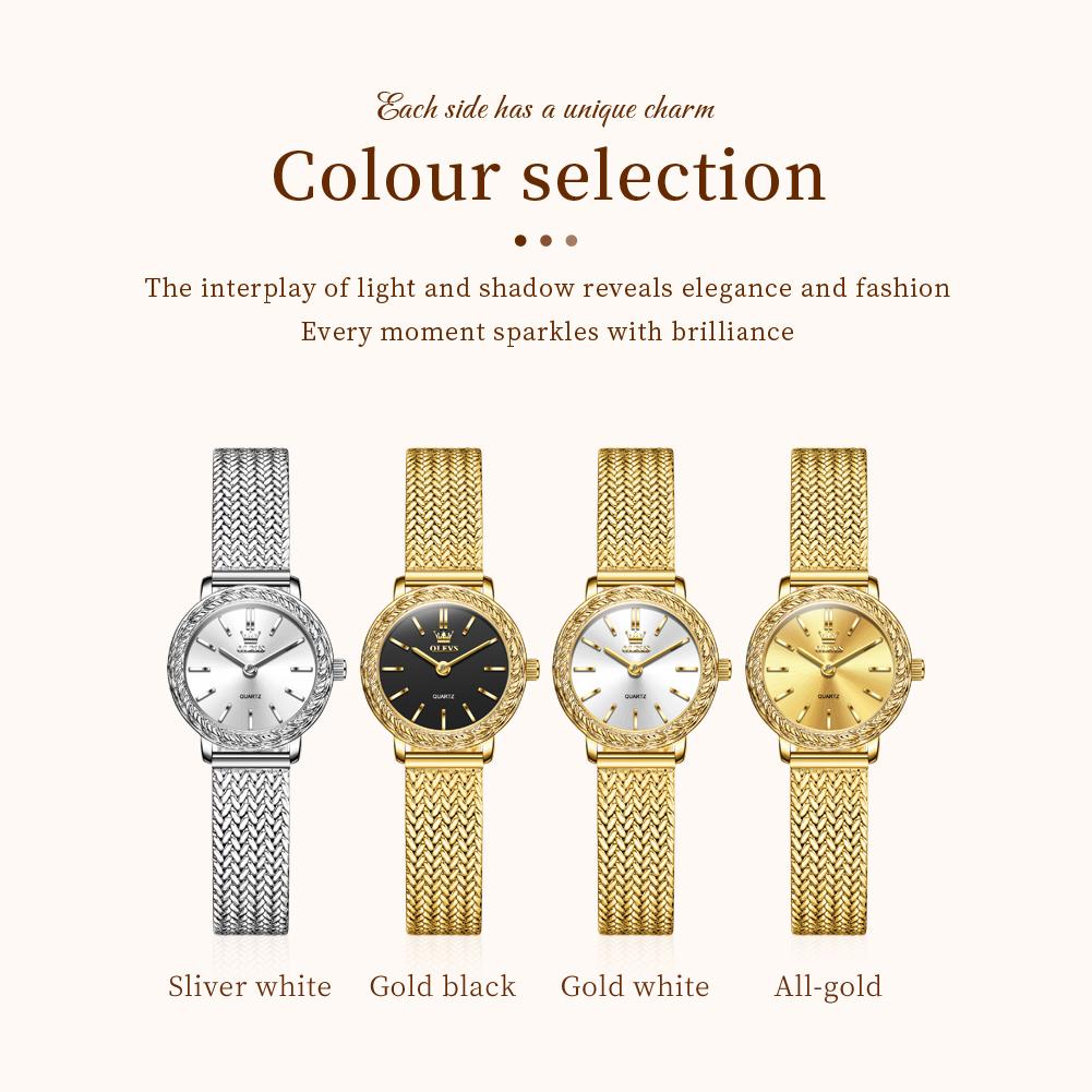 OLEVS Women's Watches Simple Fashion Original Watch Stainless Steel Mesh Strap Waterproof Luminous Watches For Women
